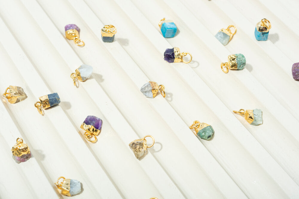 April Herkimer Diamond vedhæng - forgyldt